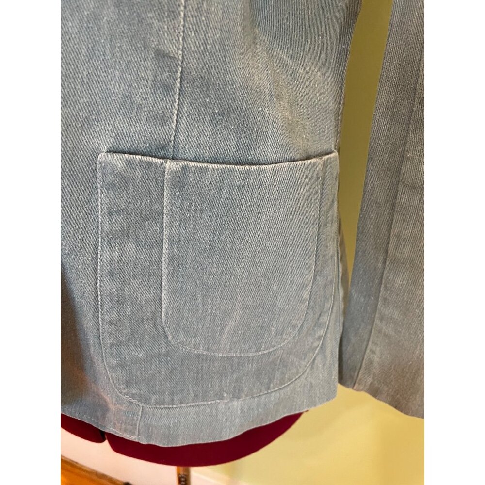 Vintage 1970s Womens Light Blue Denim Blazer Jacket Size S - Picture 3 of 16